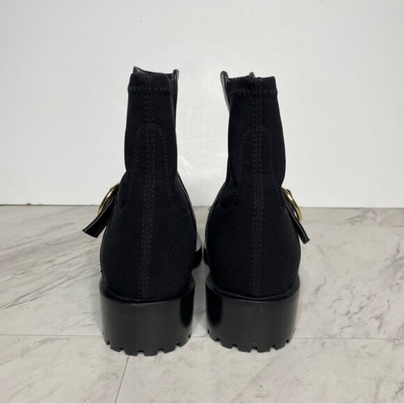 Stuart Weitzman Luxering Black Leather Bootie 7B - Picture 3 of 14